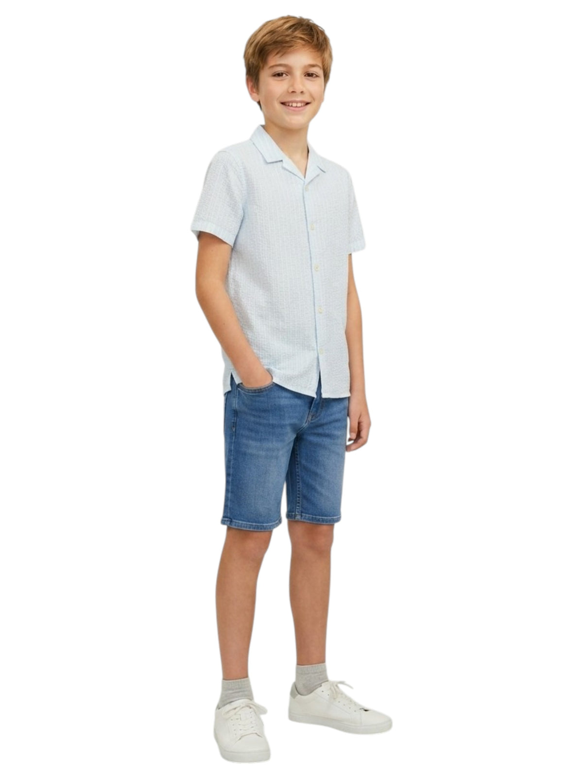 Image for Kids Boy's Textured Dress Shirt,Blue