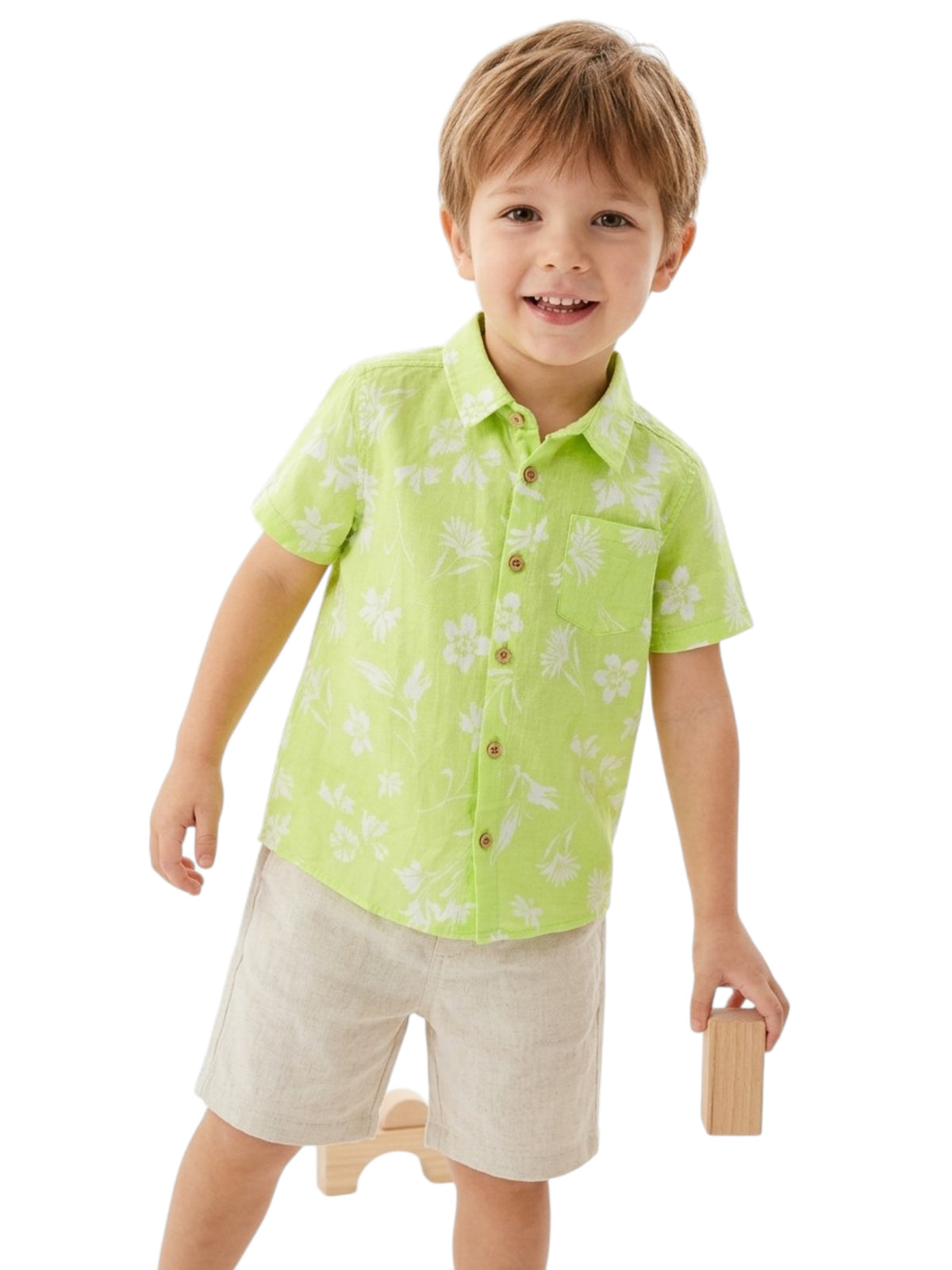 Image for Kids Boy's Printed Dress-Shirt,Light Green