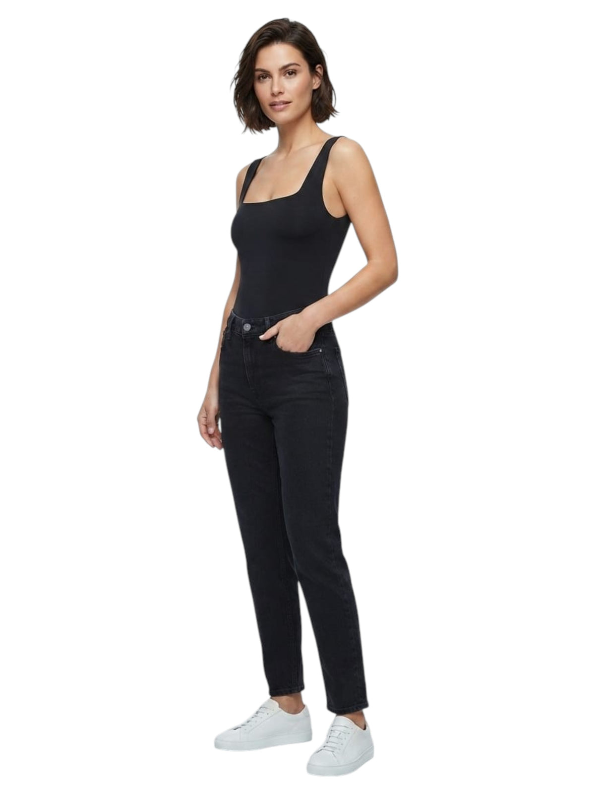 Image for Women's Plain BodySuit Top,Black