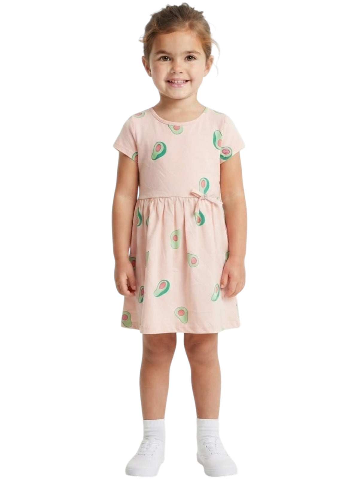 Image for Kids Girl's Printed Dress,Peach