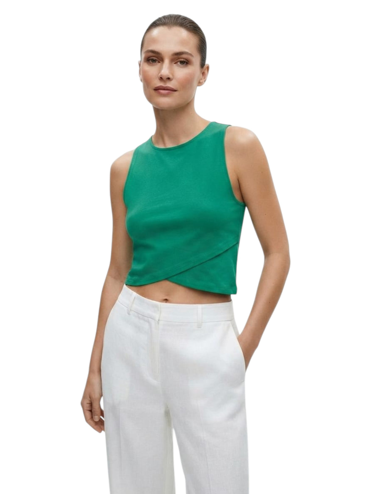 Image for Women's Plain Solid Top,Green