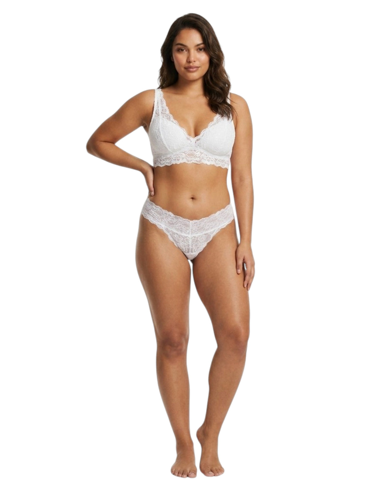 Image for Women's Lace Thong,White