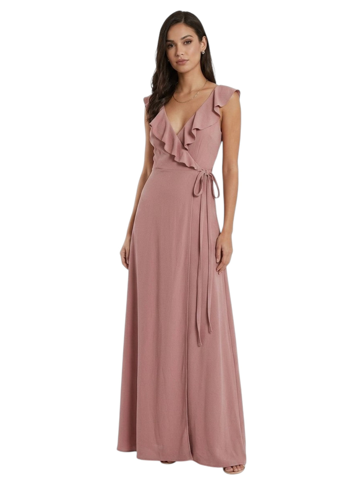 Image for Women's Plain Solid Dress,Nude Pink