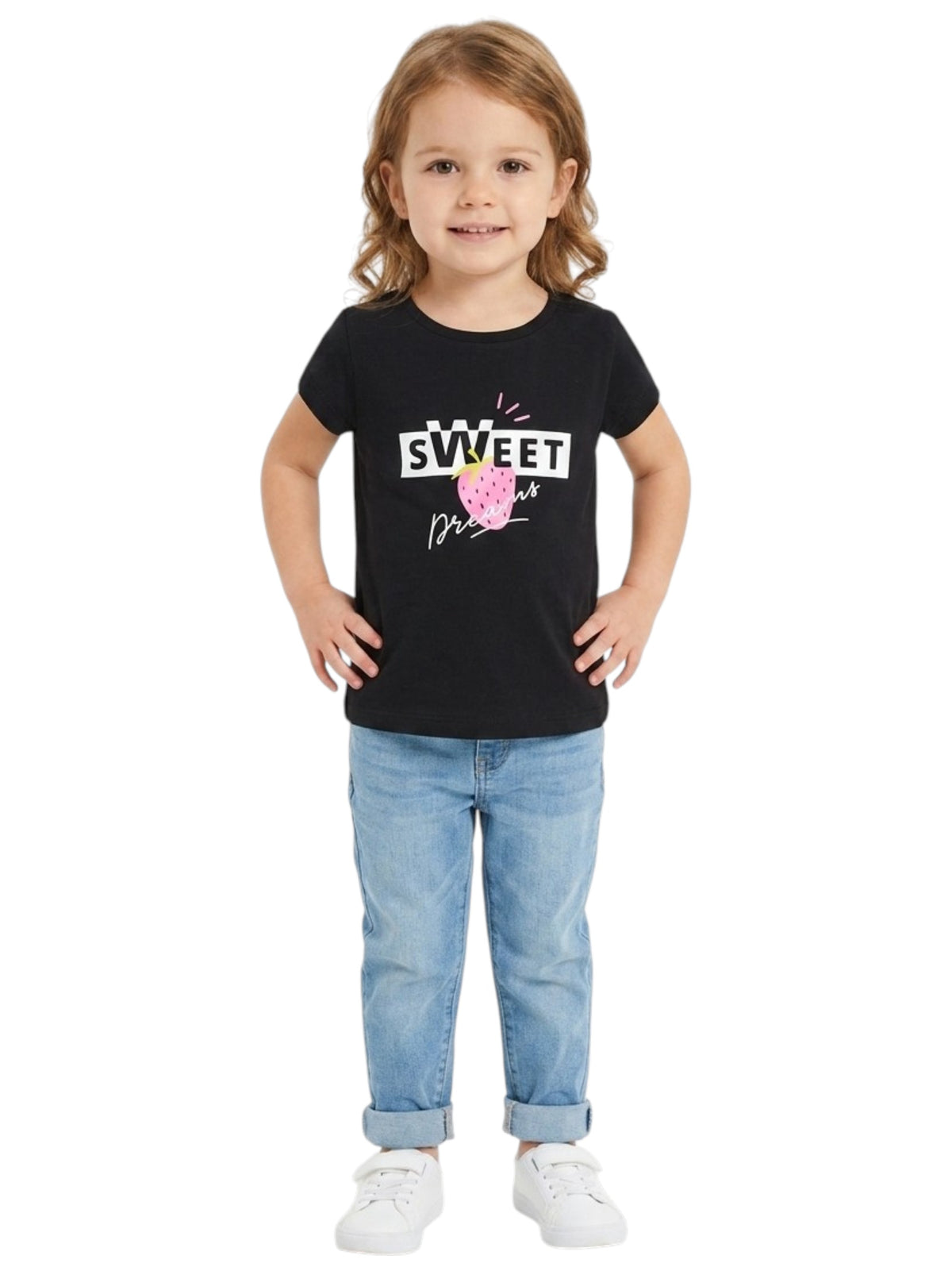 Image for Kids Girl's Printed Top,Black