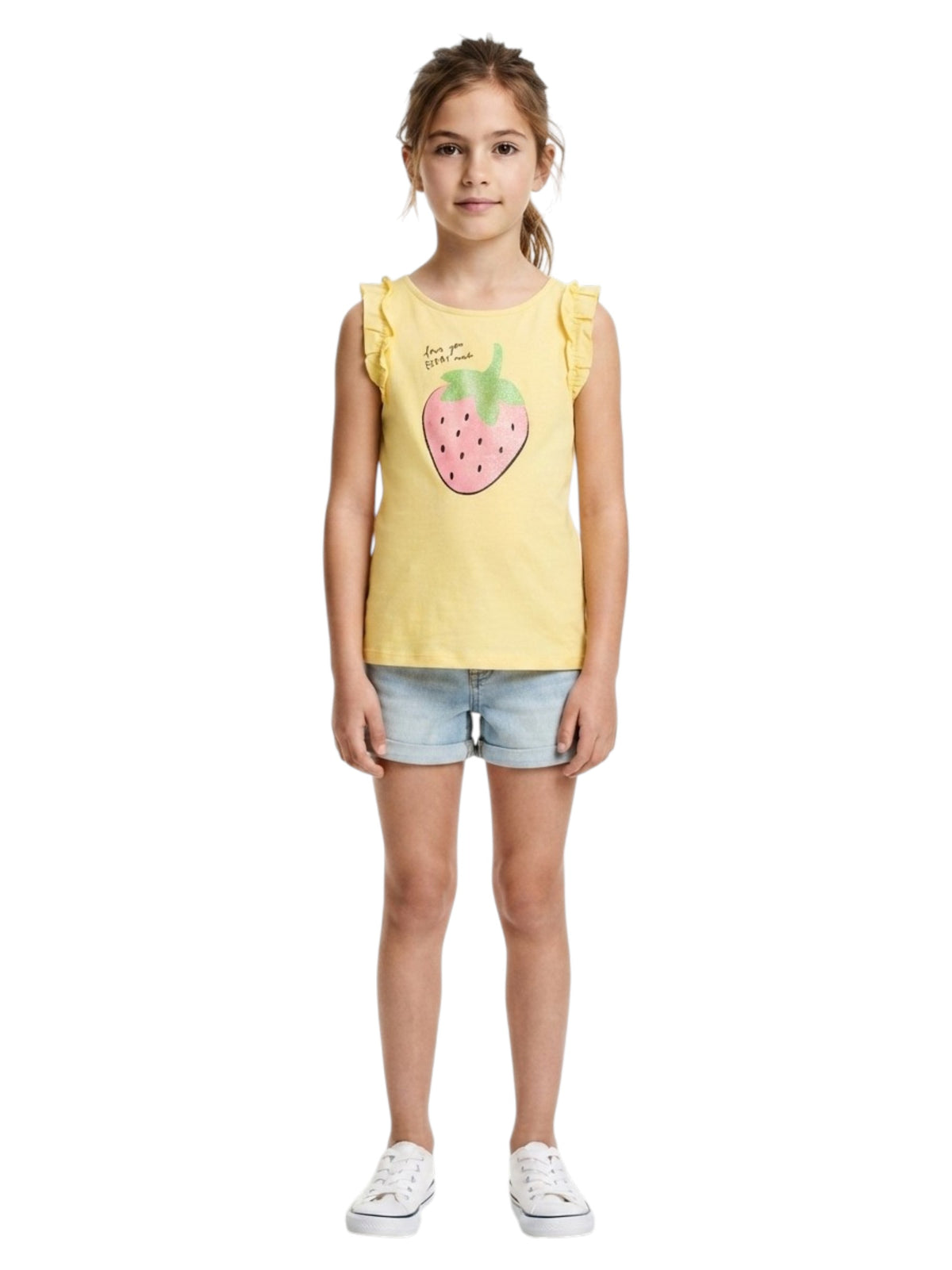 Image for Kids Girl's Printed Top,Yellow