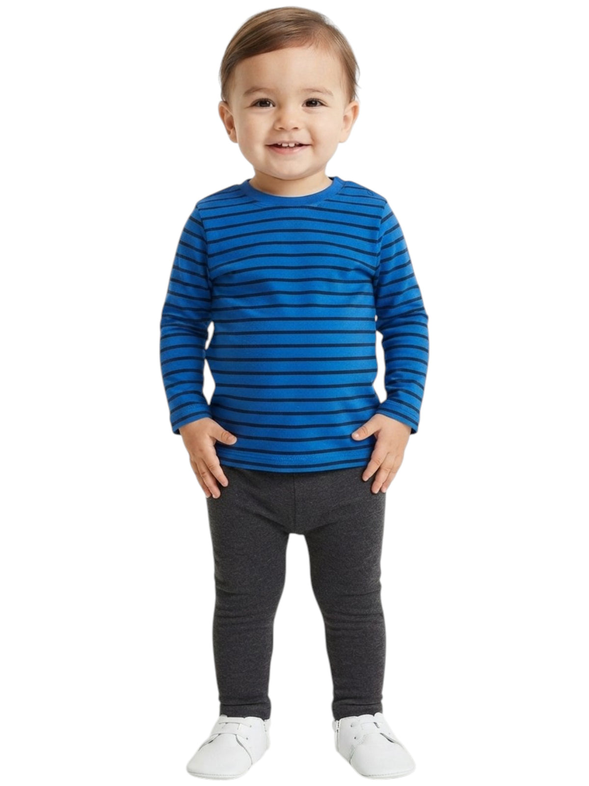 Image for Kids Boy's Striped Top,Dusty Blue