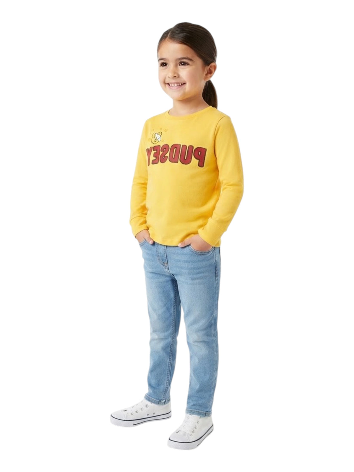 Image for Kids Girl's Printed Top,Yellow