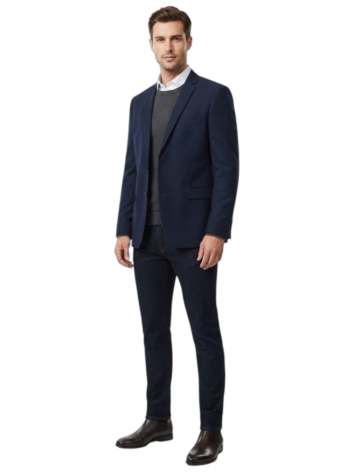 Image for Men's Plain Blazer,Navy Blue
