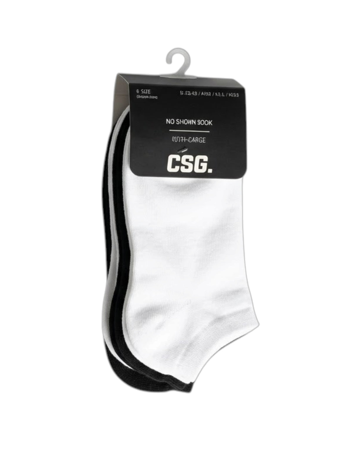 Image for CSG Kids Boy's Set 6 Pcs Plain Ankle Socks,Black/White