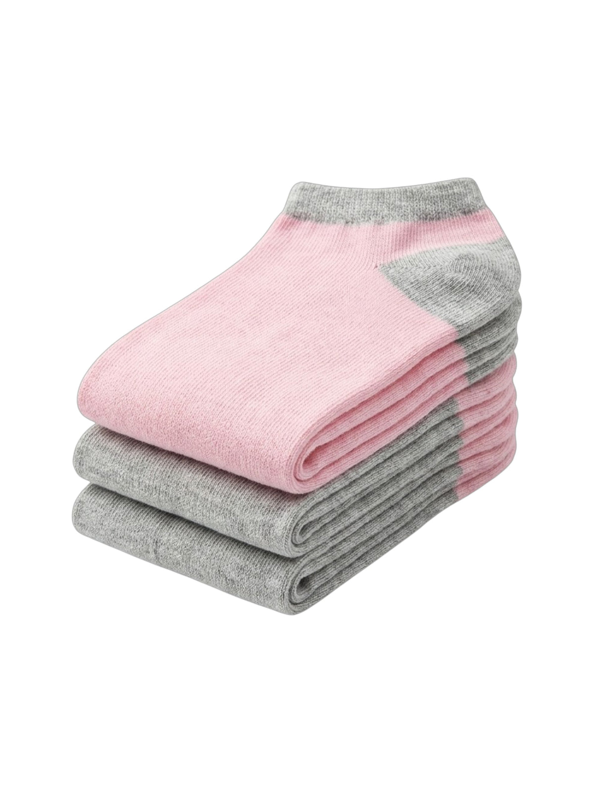 Image for Kids Girl's Set 2 Pcs Color Blocked Knitted Socks,Pink/Grey