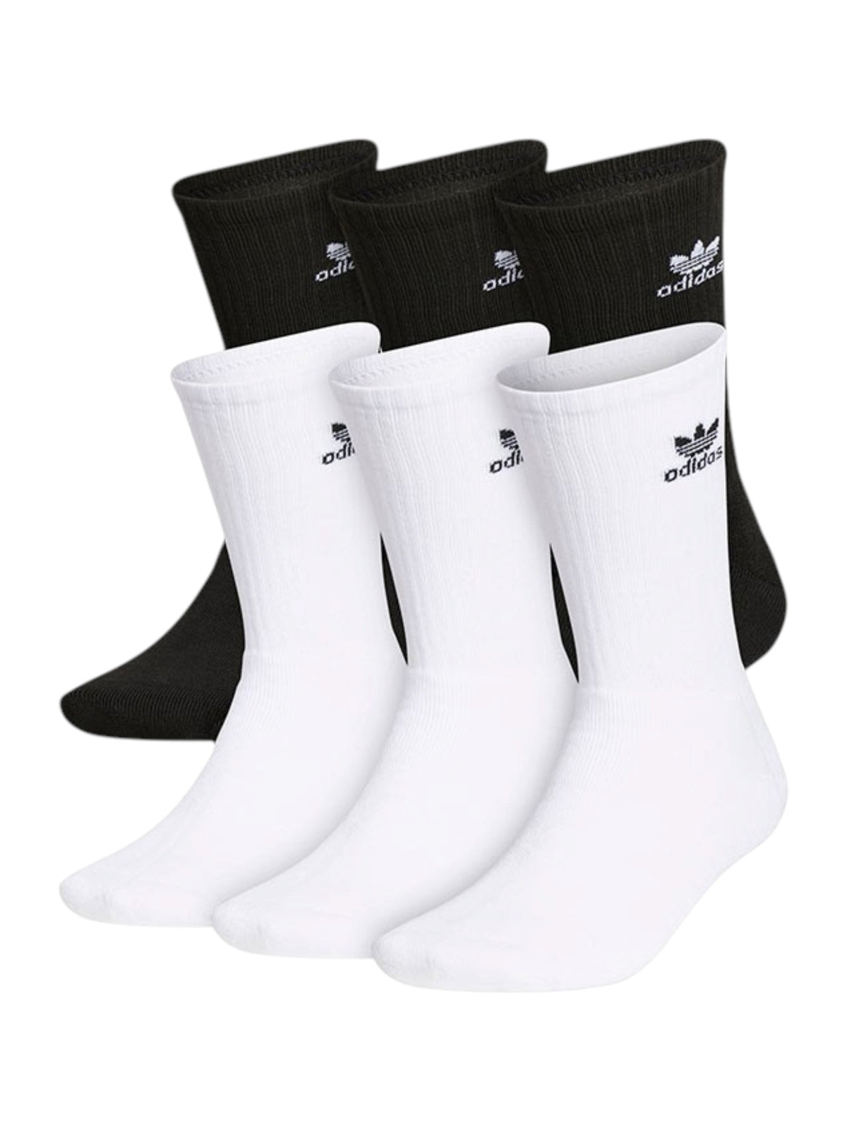 Image for Adidas Women's 6 Pcs Ribbed Kee-High Socks Set,Black/White