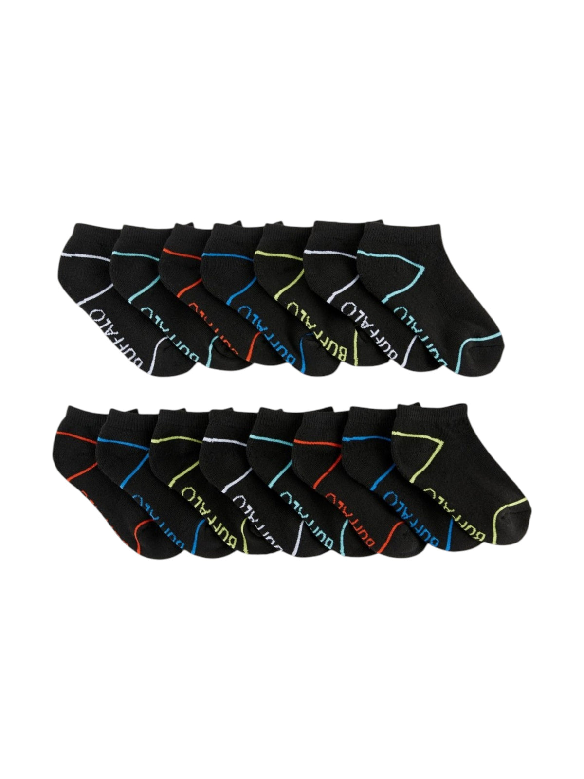 Image for Kids Boy's 15 Pcs Printed No-Show Socks Set,Black