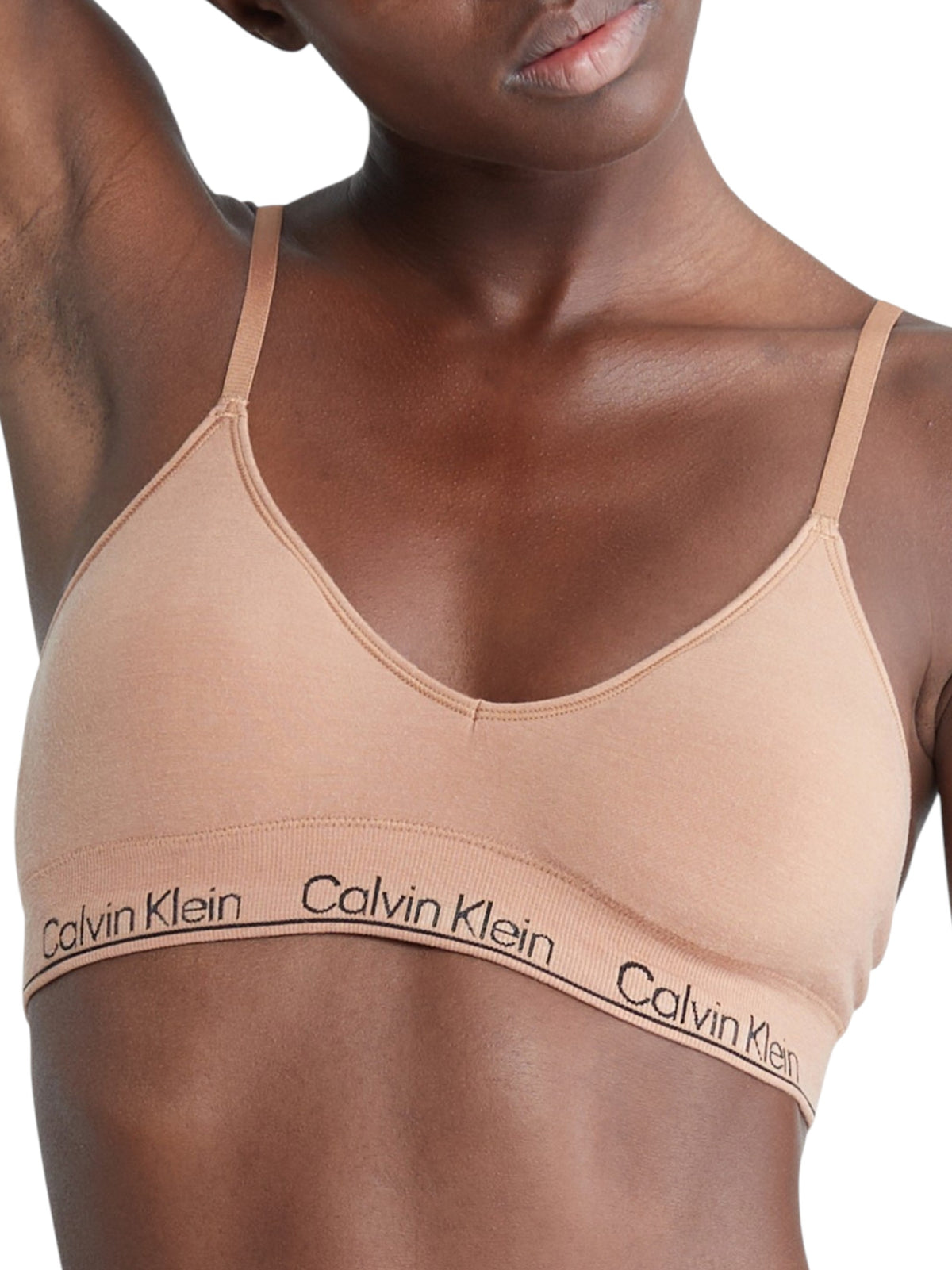 Image for Women's Brand Logo Printed Seamless Bra,Light Brown