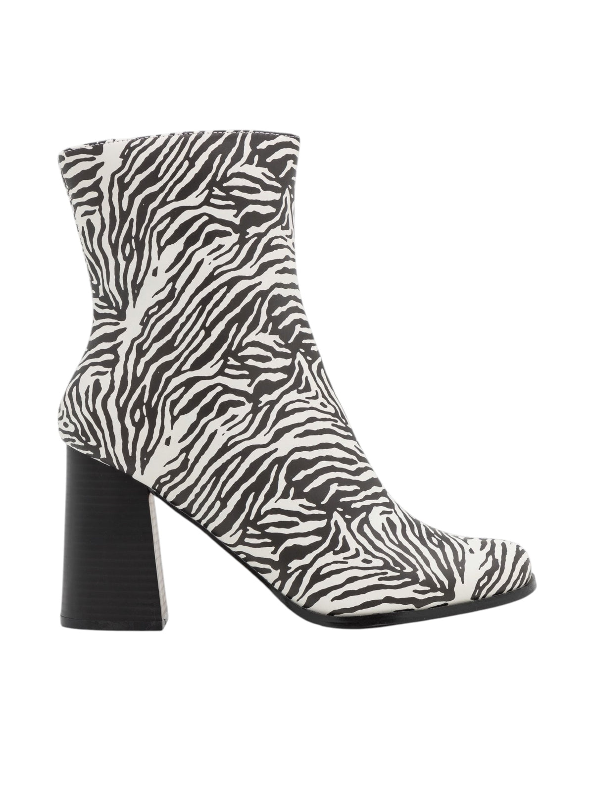Image for Women's Animal Print Ankle Boots,Black/White