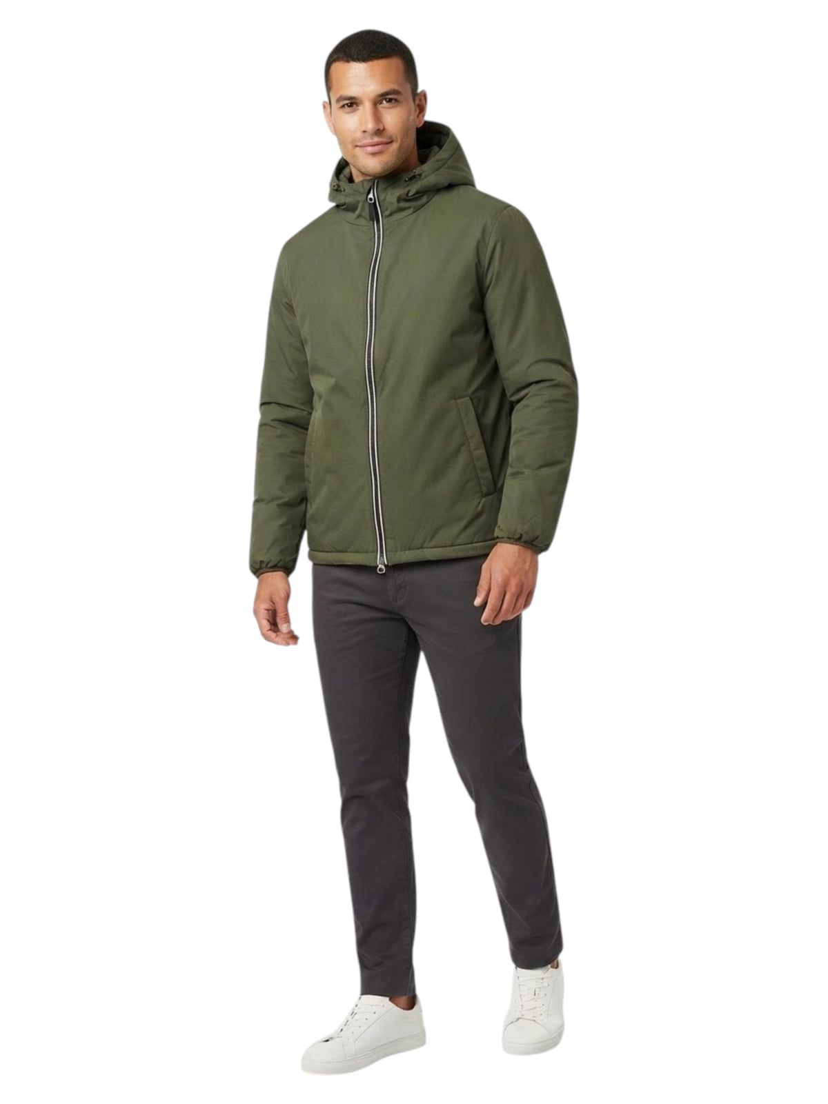 Image for Men's Plain Jacket,Olive Green