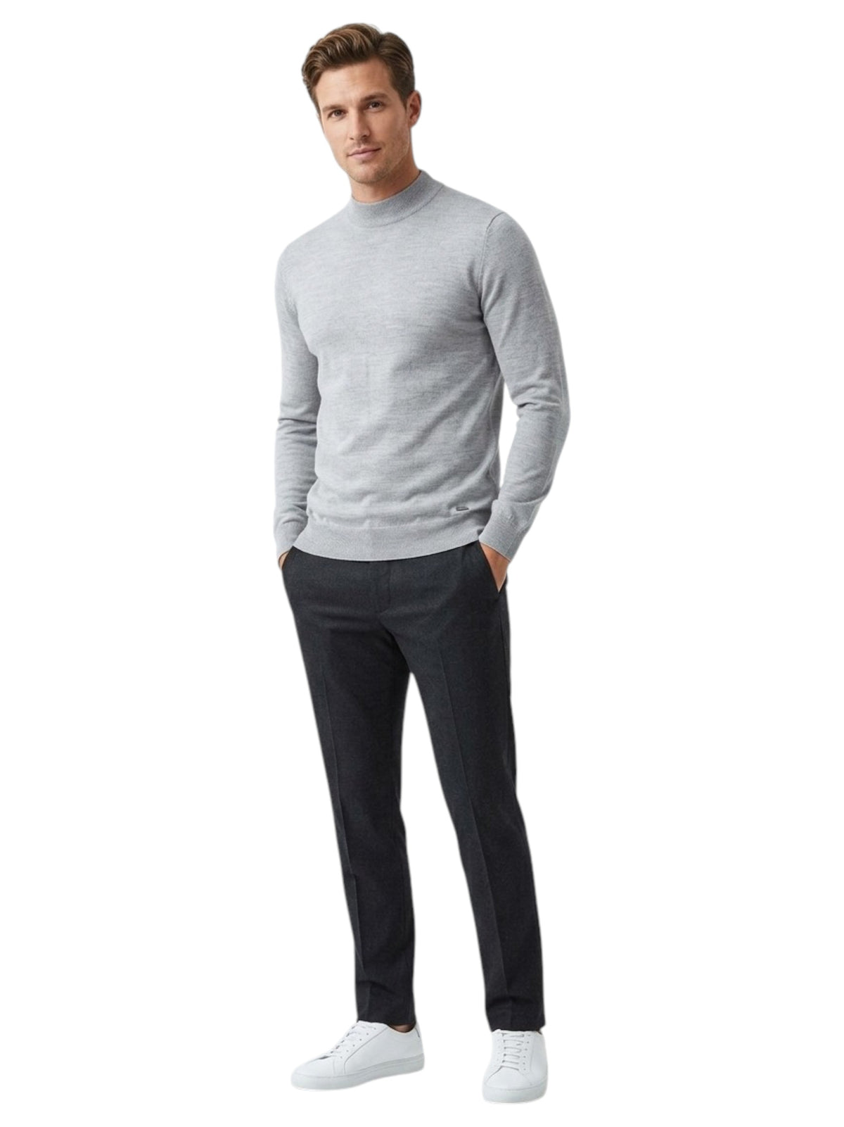 Image for Men's Plain Knit Top,Grey