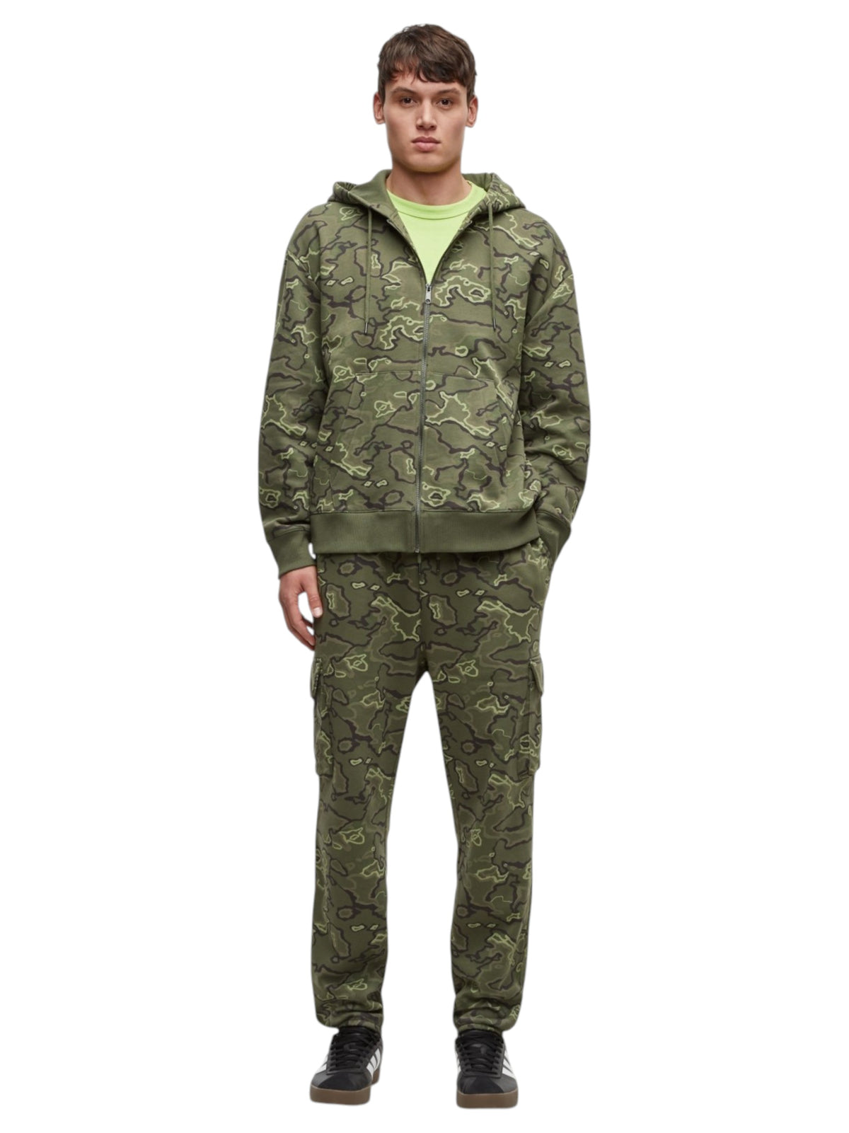 Image for Men's Printed Jacket,Olive Green