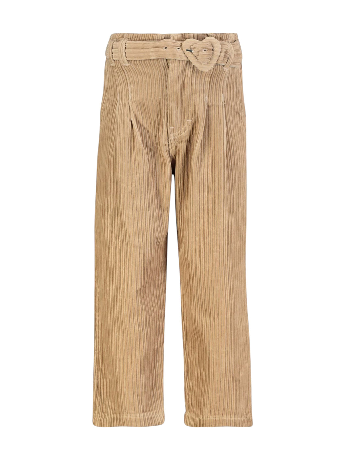 Image for Kids Girl Ribbed Belted Pants,Beige