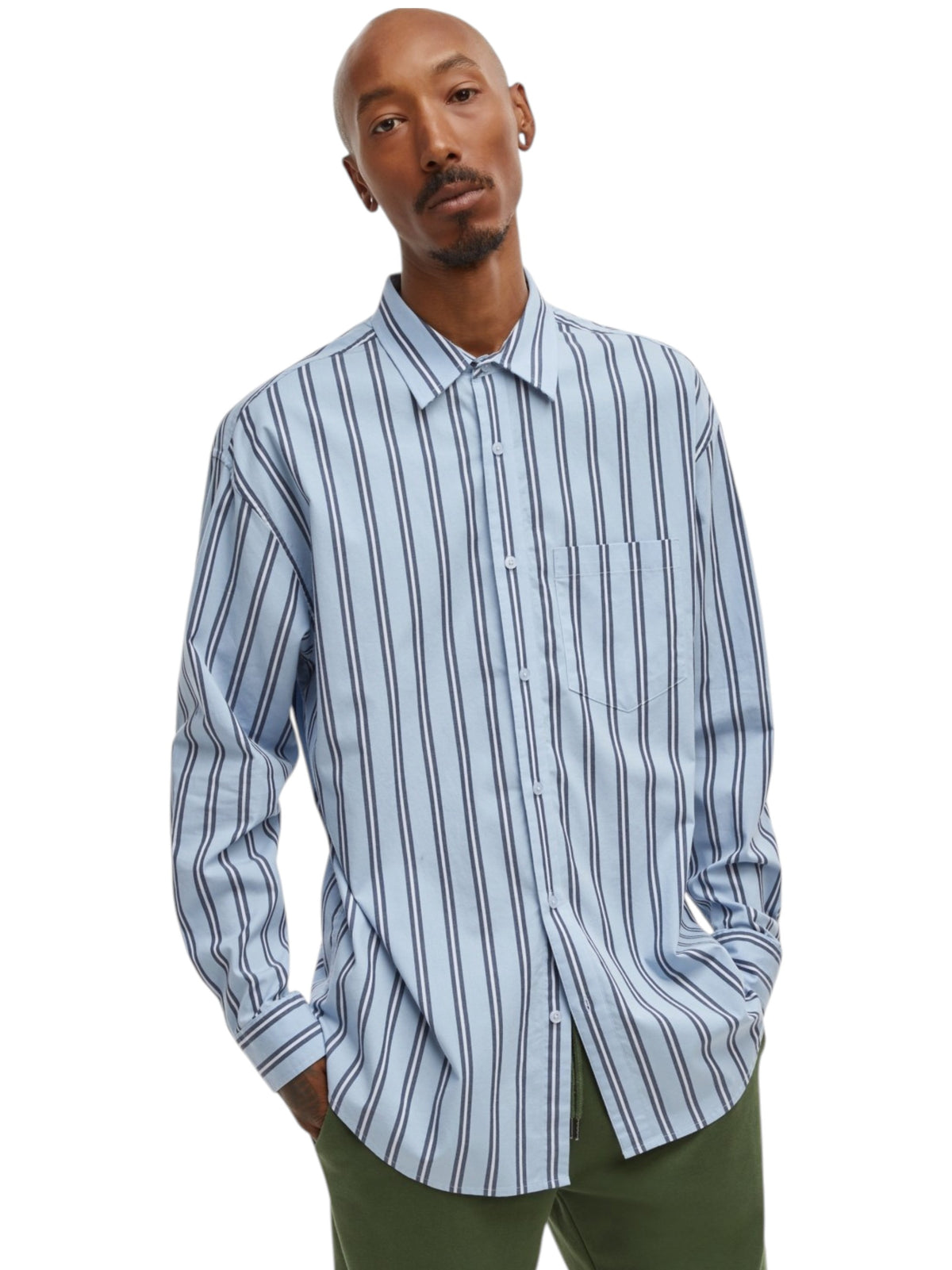 Image for Men's Striped Dress Shirt,Blue