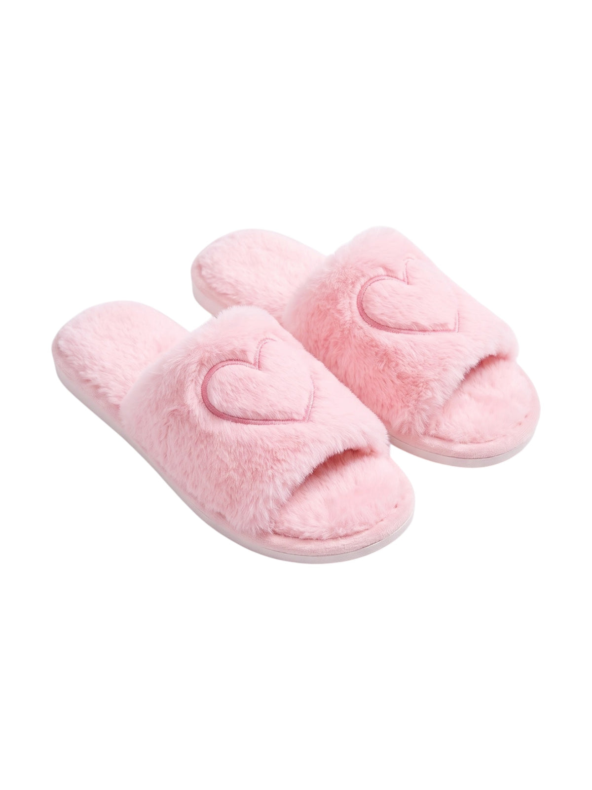 Image for Women's Printed Faux Fur Slippers,Pink