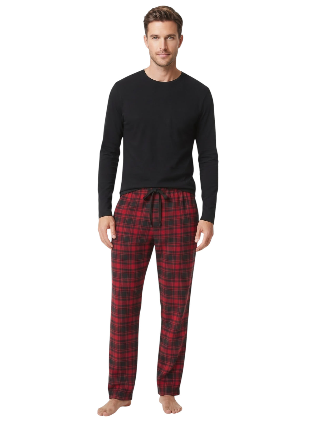 Image for Men's Plaid Sleepwear Pants,Red