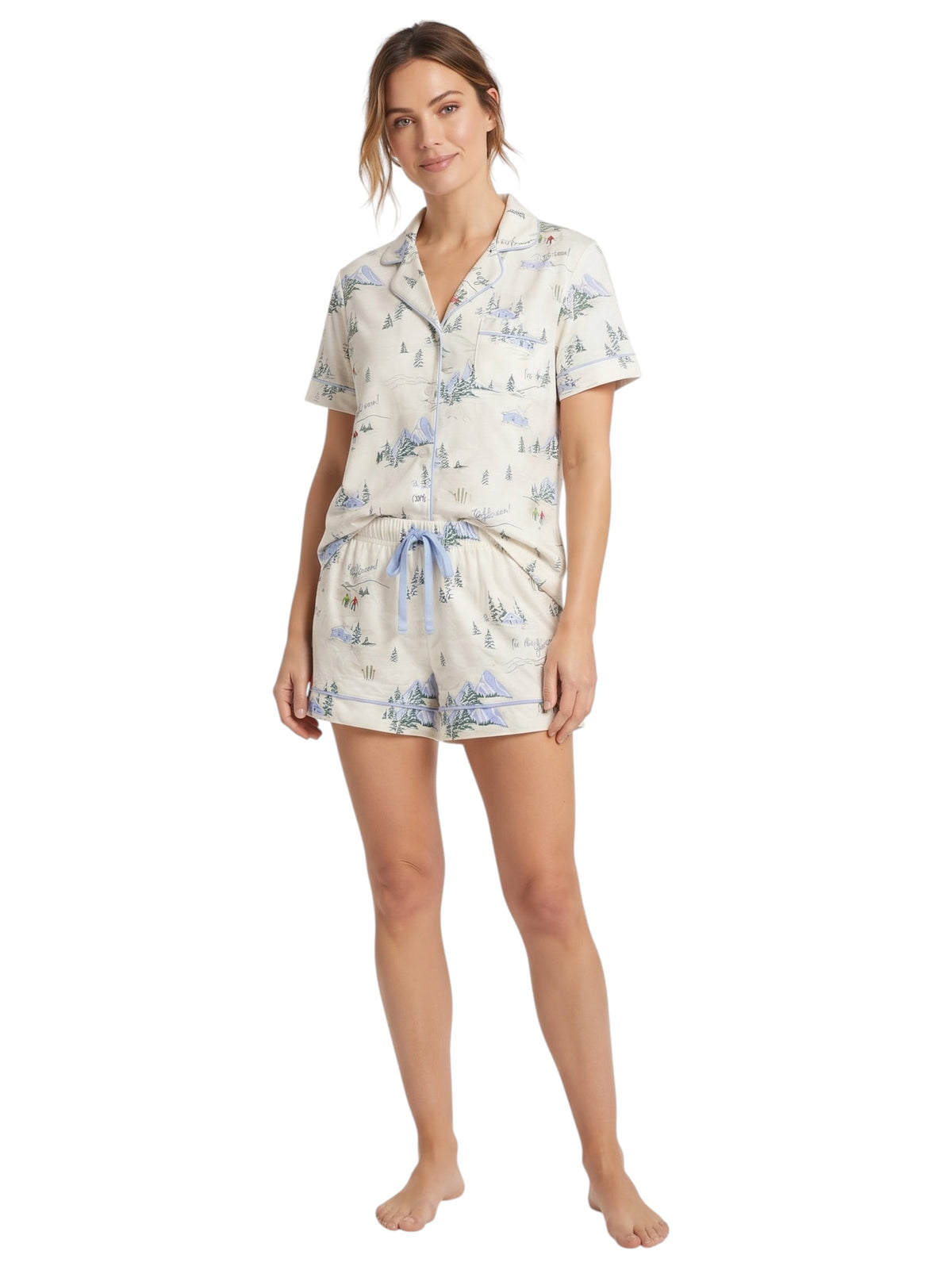 Image for Women's Printed Sleepwear Short,White