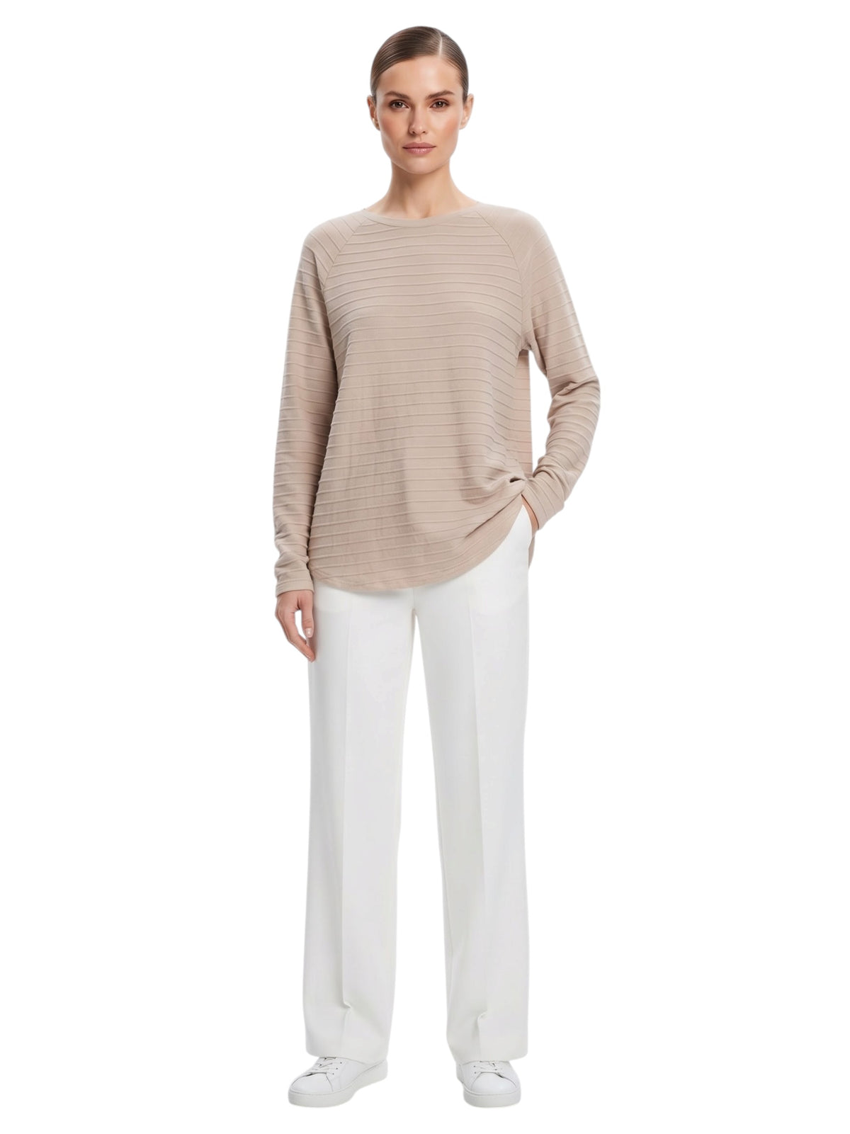 Image for Women's Ribbed Top,Beige