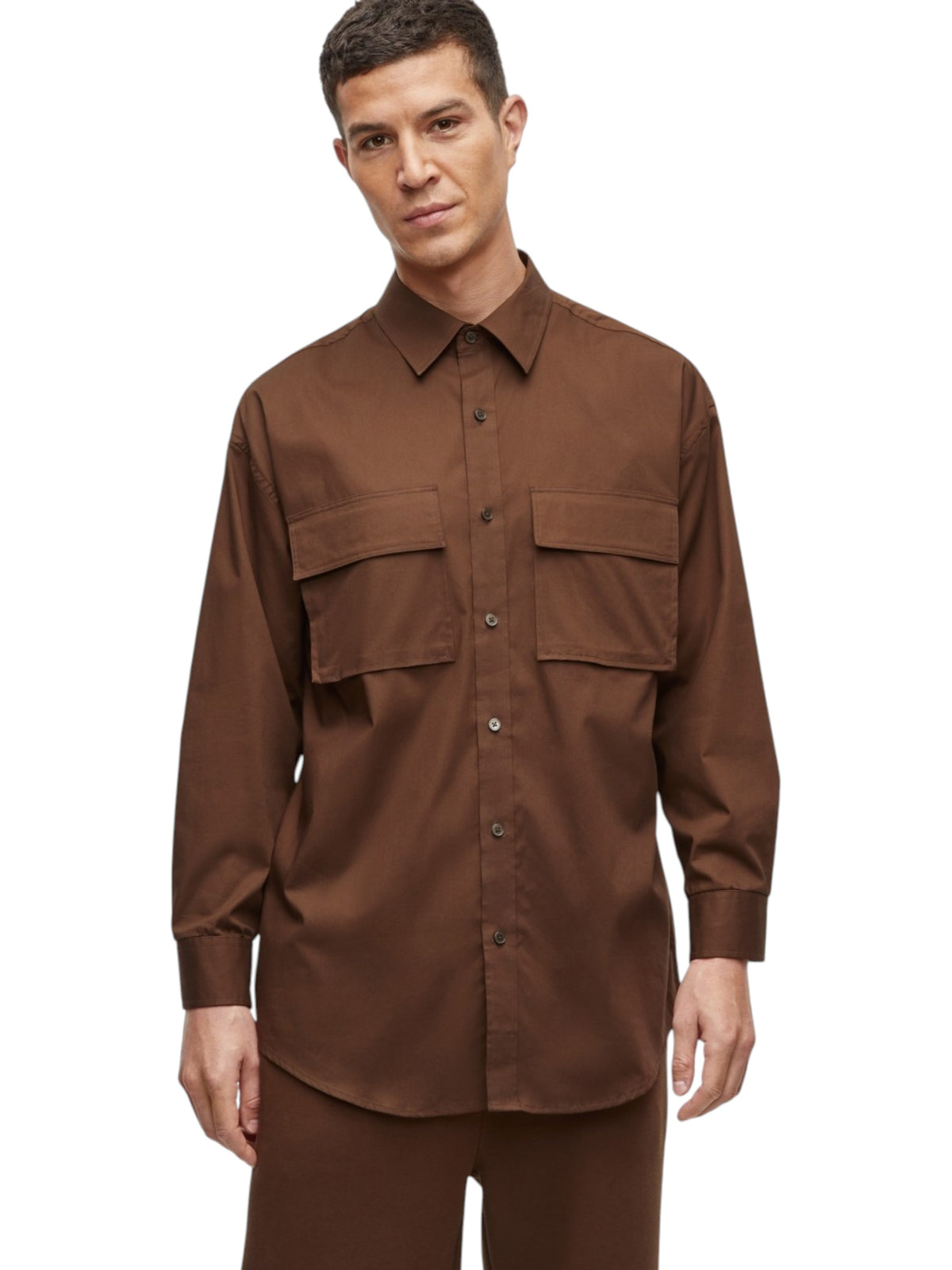 Image for Men's Plain Dress Shirt,Brown