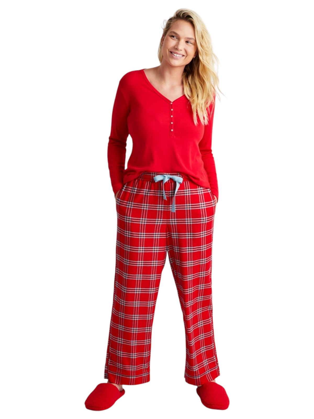 Image for Women's Plaid Sleepwear Pants,Red