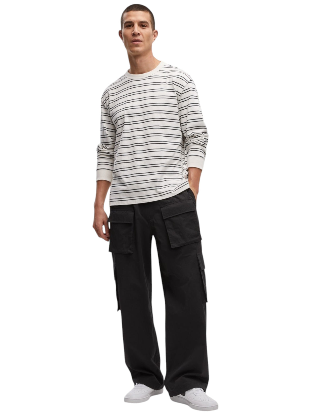 Image for Men's Striped Top,White/Black