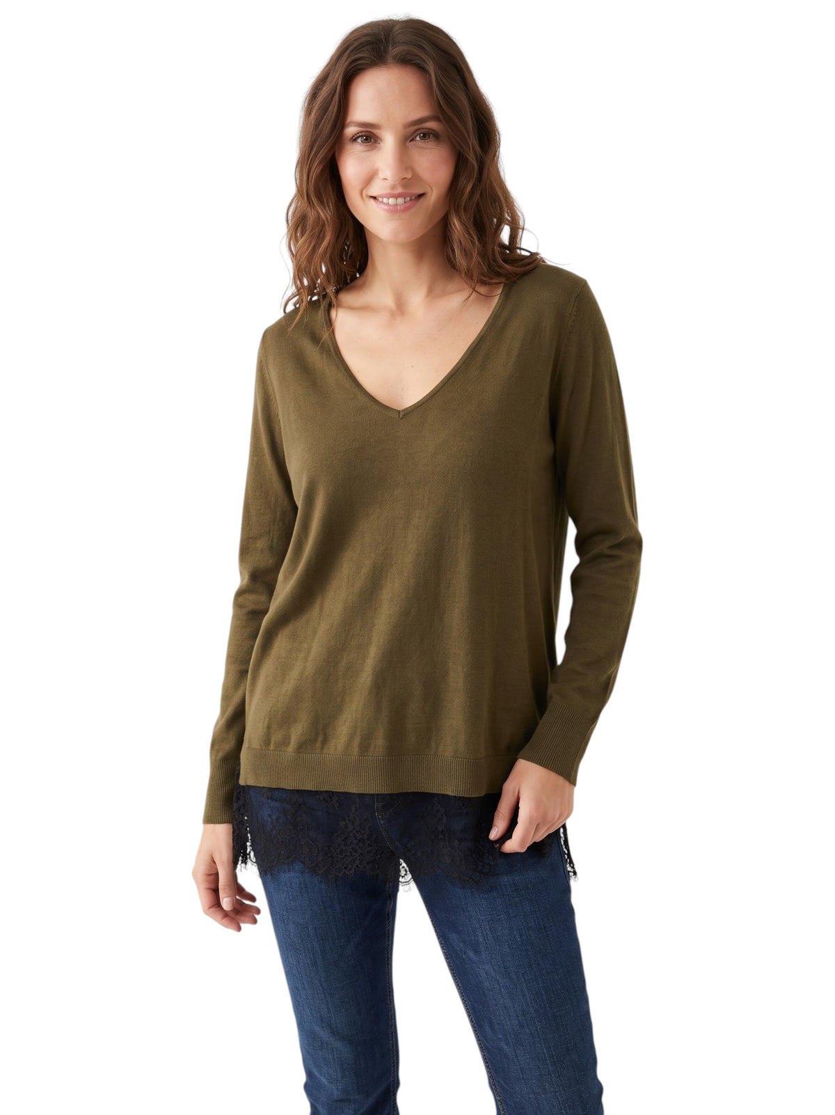 Image for Women's Plain Knit Top,Olive Green