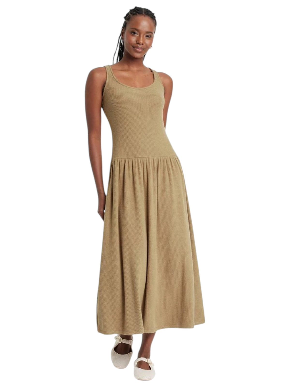 Image for Women's Ribbed Dress,Beige