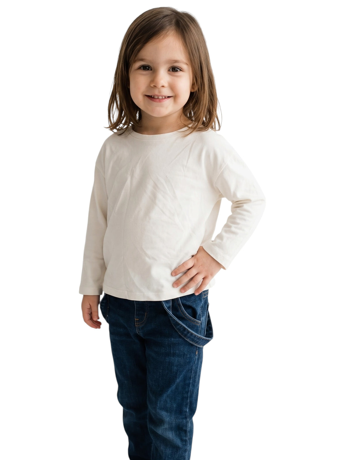 Image for Kids Girl Plain Top,White