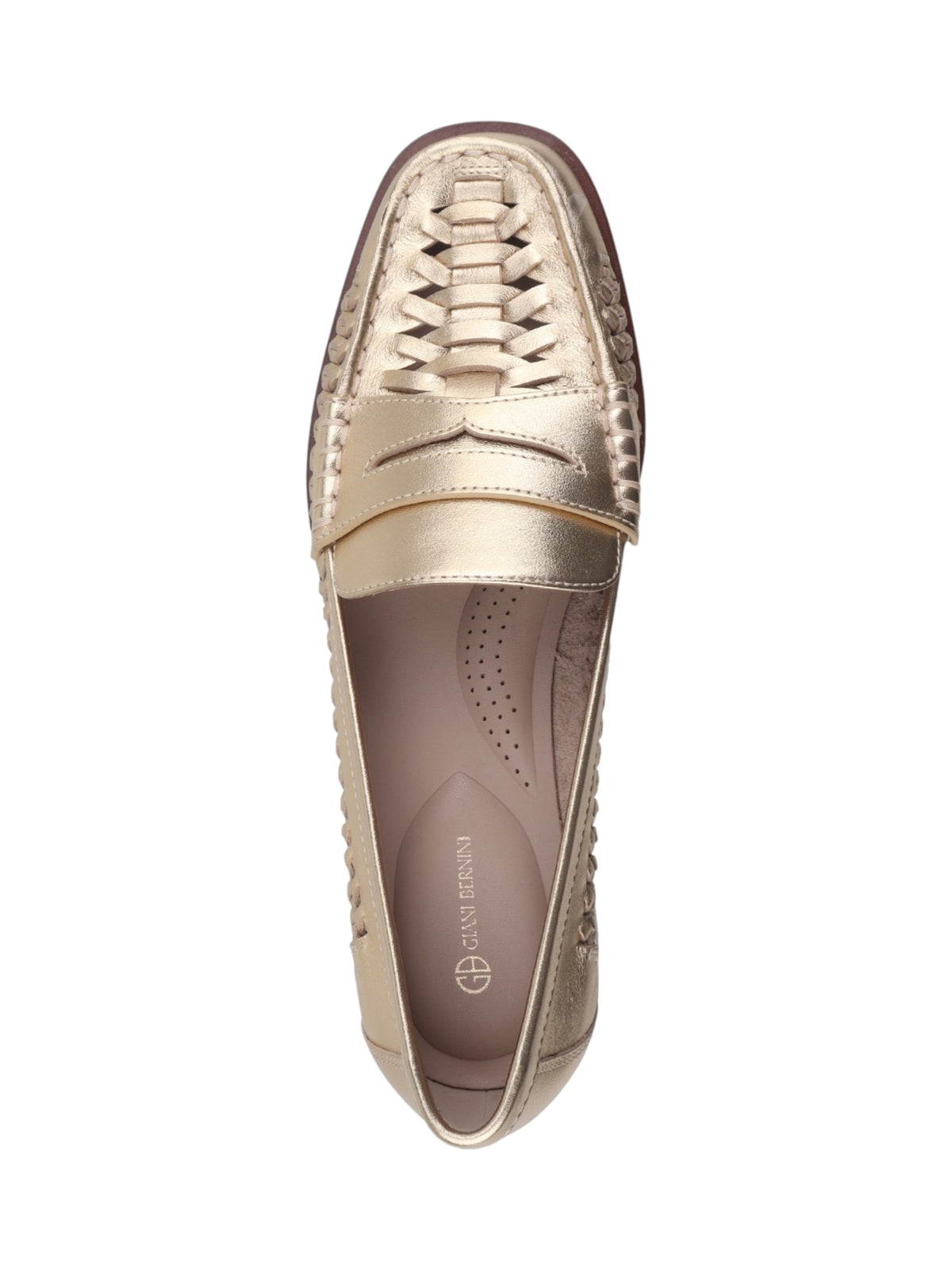 Women's Plain Brynnlee Woven Loafers Shoes,Gold