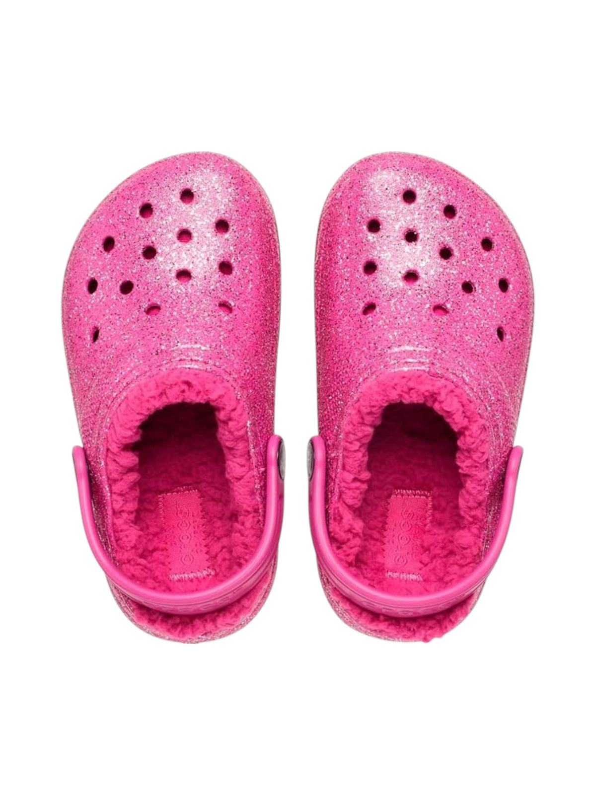Kids Girl's Lined Glitter Crocs,Pink