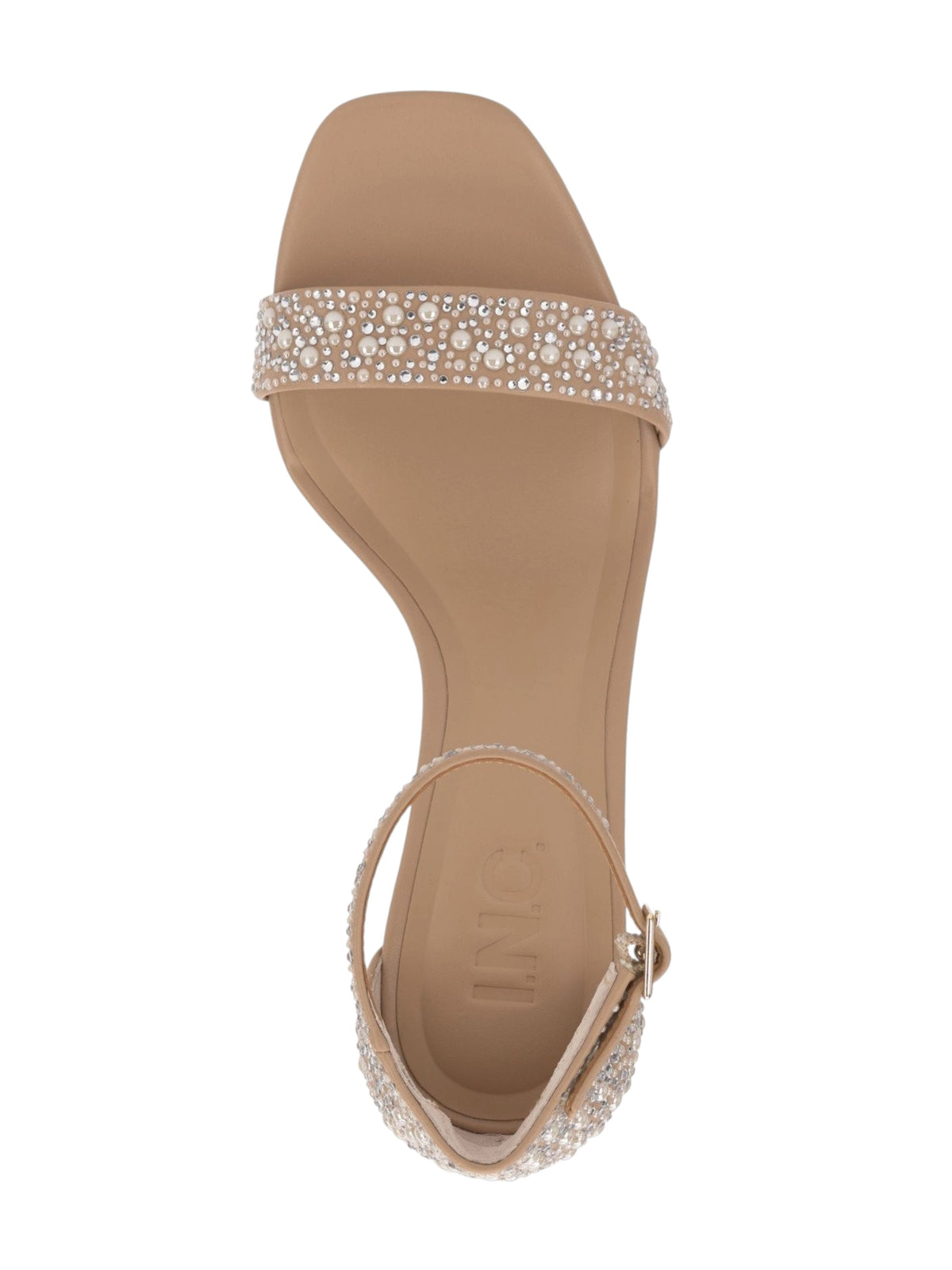 Women's Strass Heeled Sandal,Beige