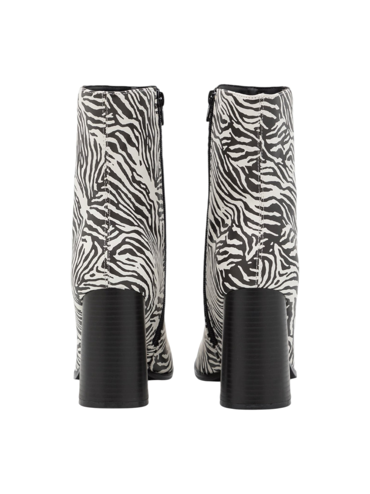 Women's Animal Print Ankle Boots,Black/White
