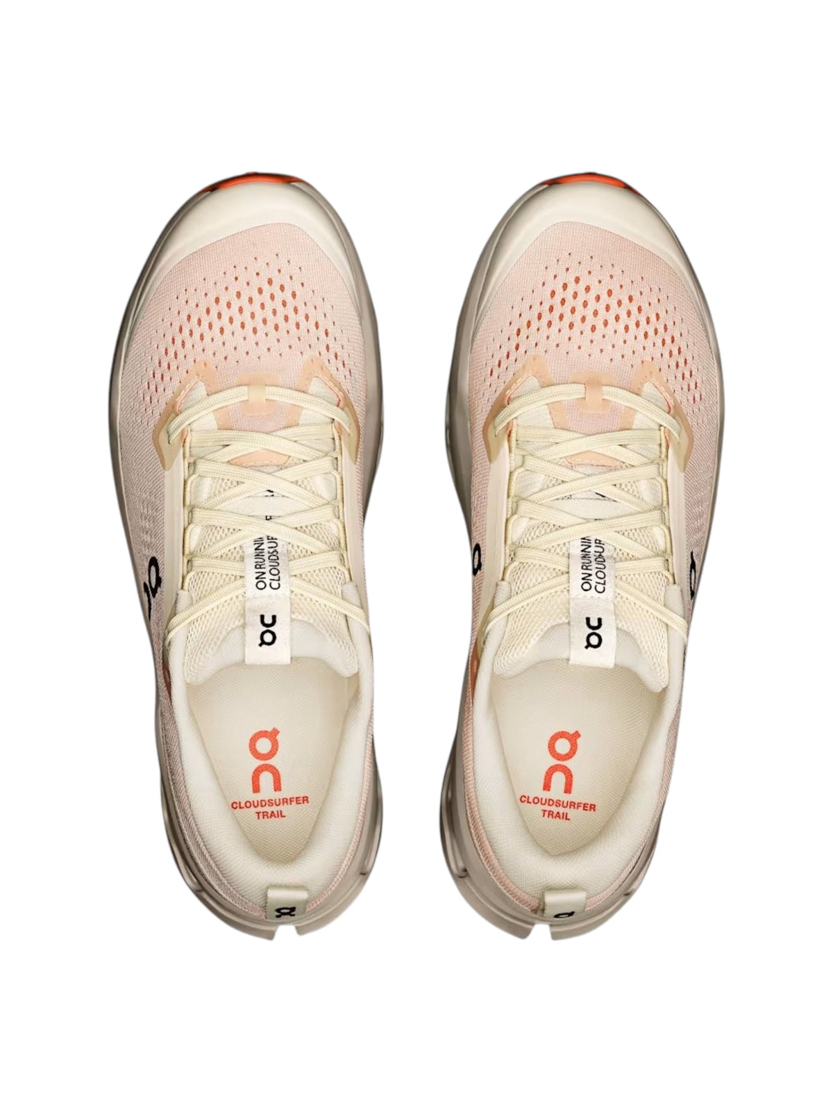 On Cloudsurfer Trail 2 Women's Running Shoes,Ivory/Salmon