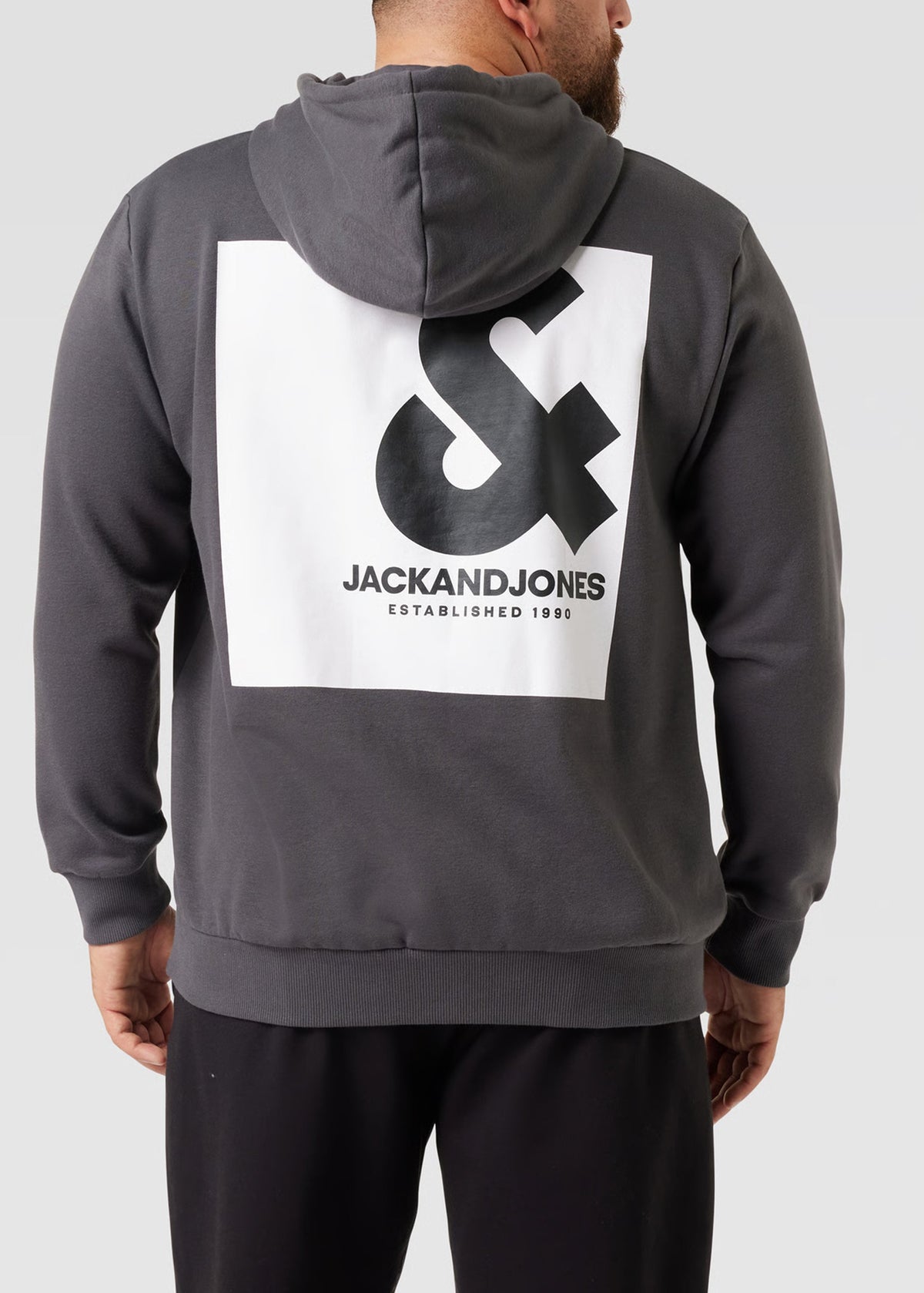 Image for Men's Printed Hoodie,Dark Grey