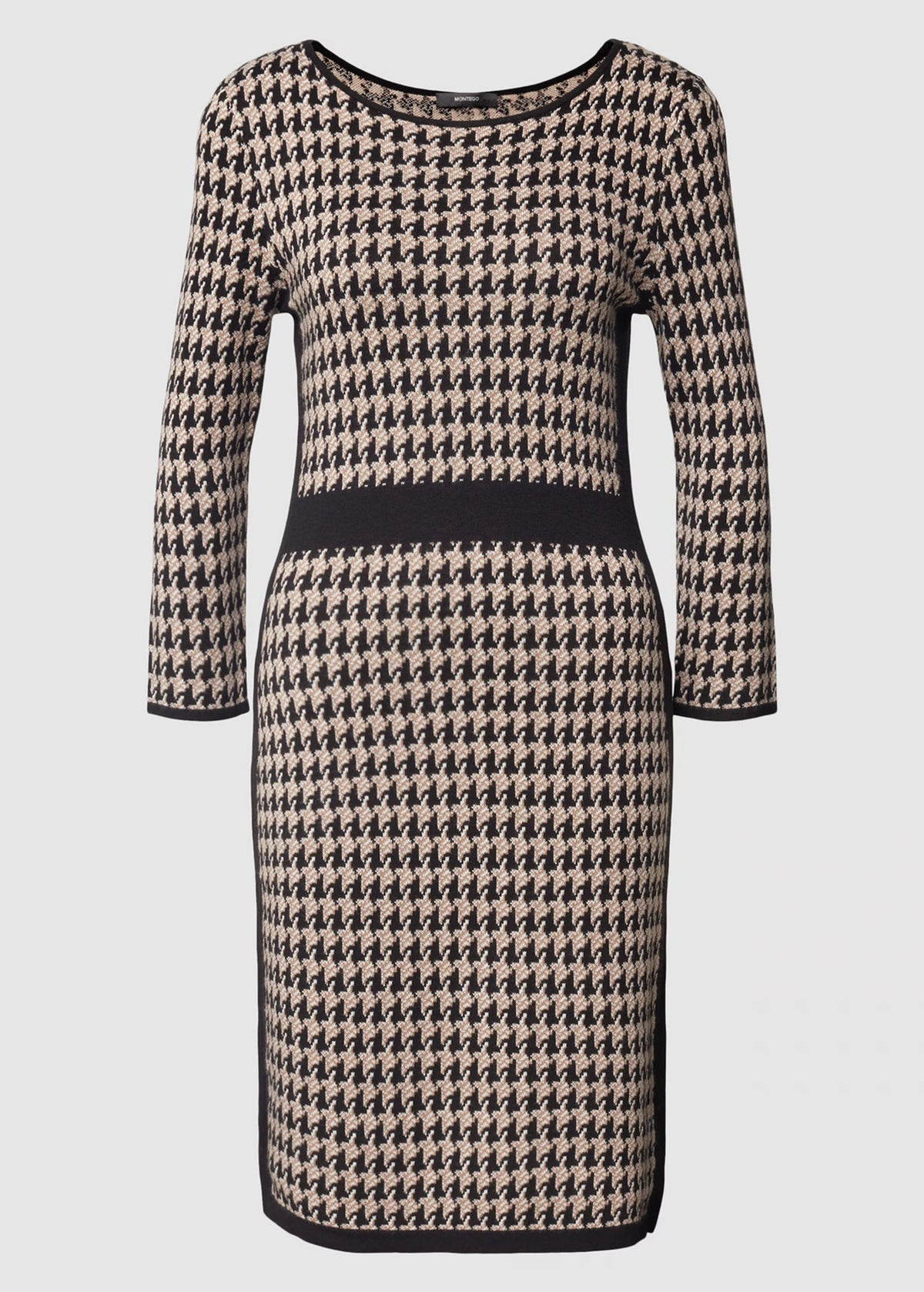 Women's Printed Sweater Dress,Beige/Black