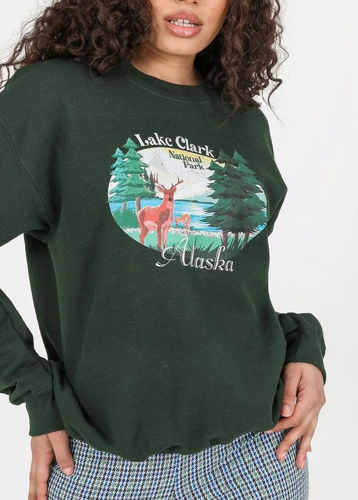 Women's Graphic Printed Sweatshirt,Green