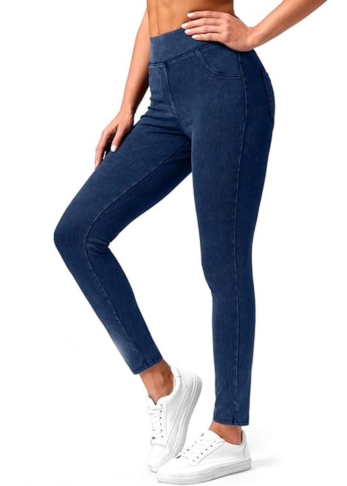 Image for Women's Plain Jeggings,Dark Blue
