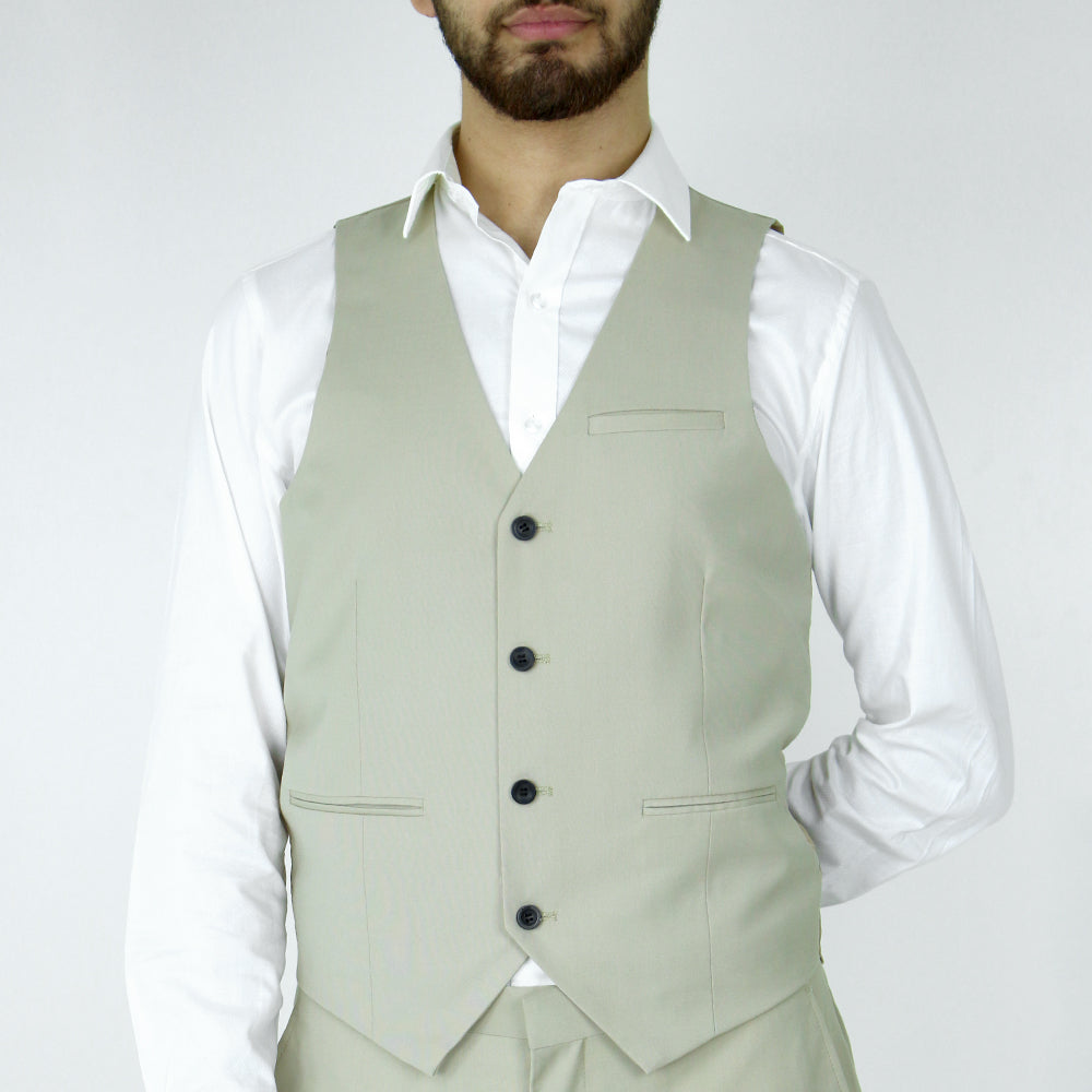 Image for Men's Plain Slim-Fit Suit Vest,Beige