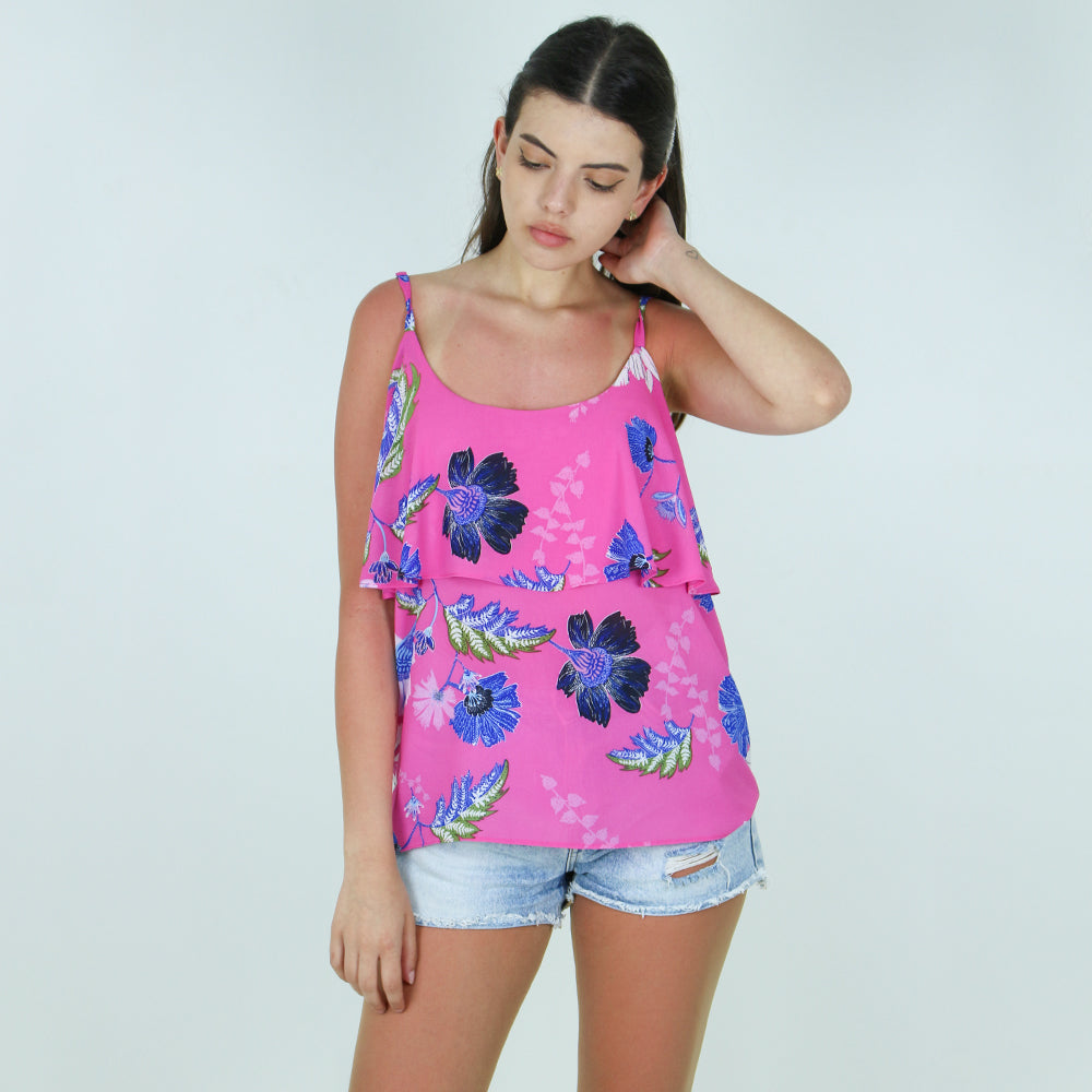 Image for Women's Ruffled Chiffon casual Top,Pink