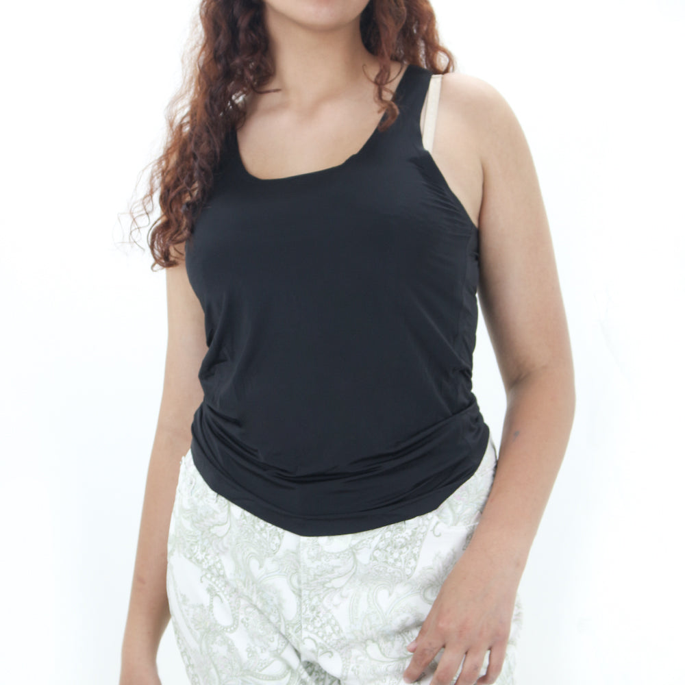 Image for Women's Plain Stretchy Casual Top,Black