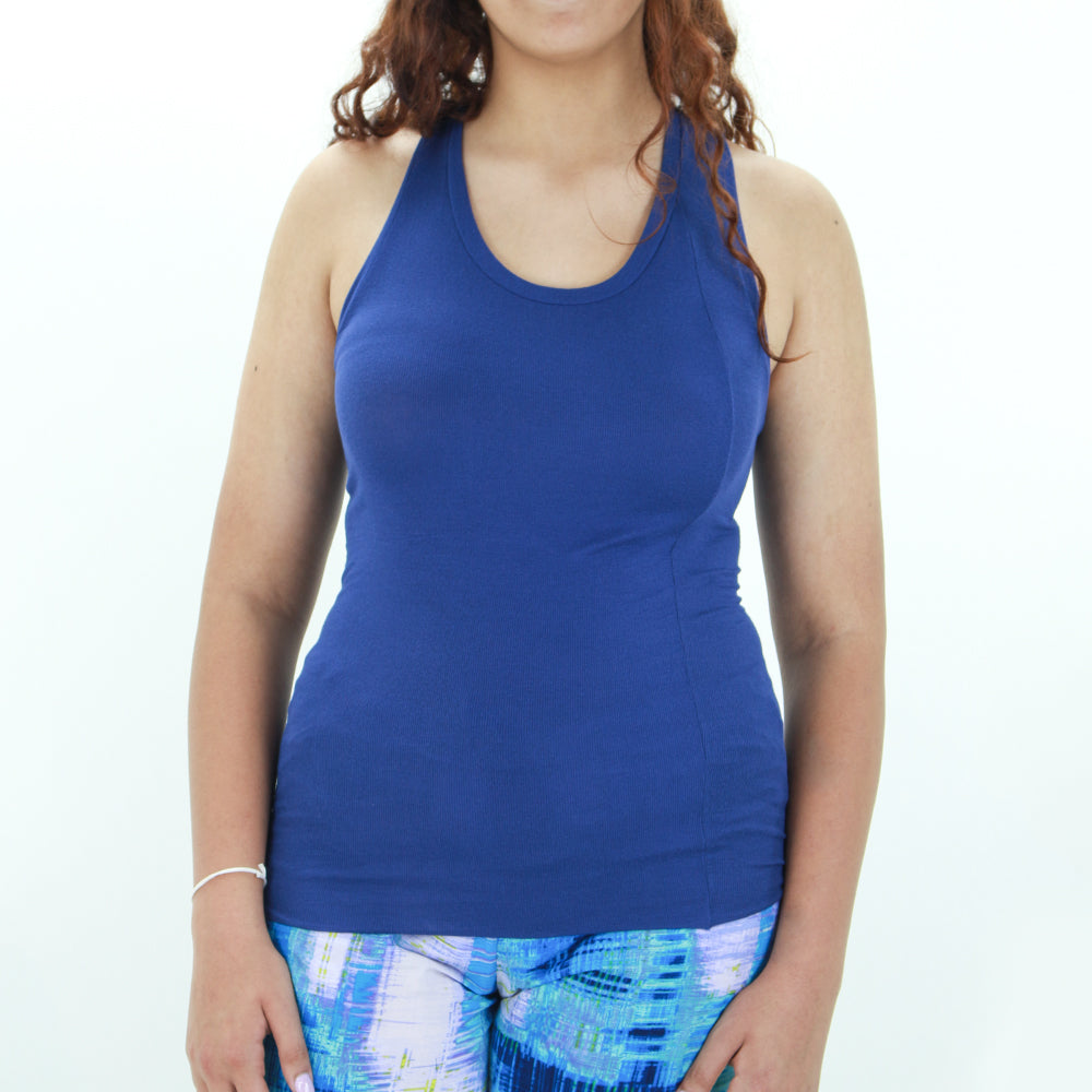 Image for Women's Plain Stretchy Casual Top,Dark Blue