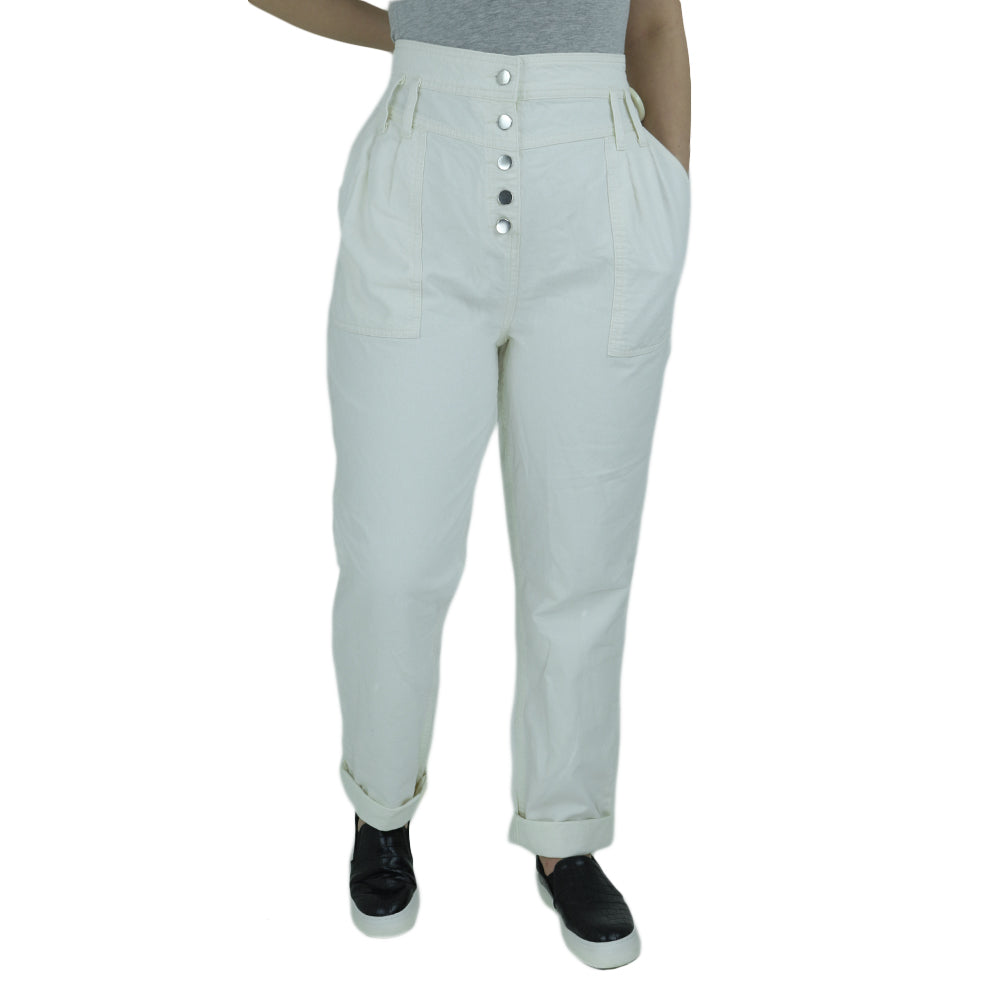 Image for Women's Plain Denim Pant,Off White
