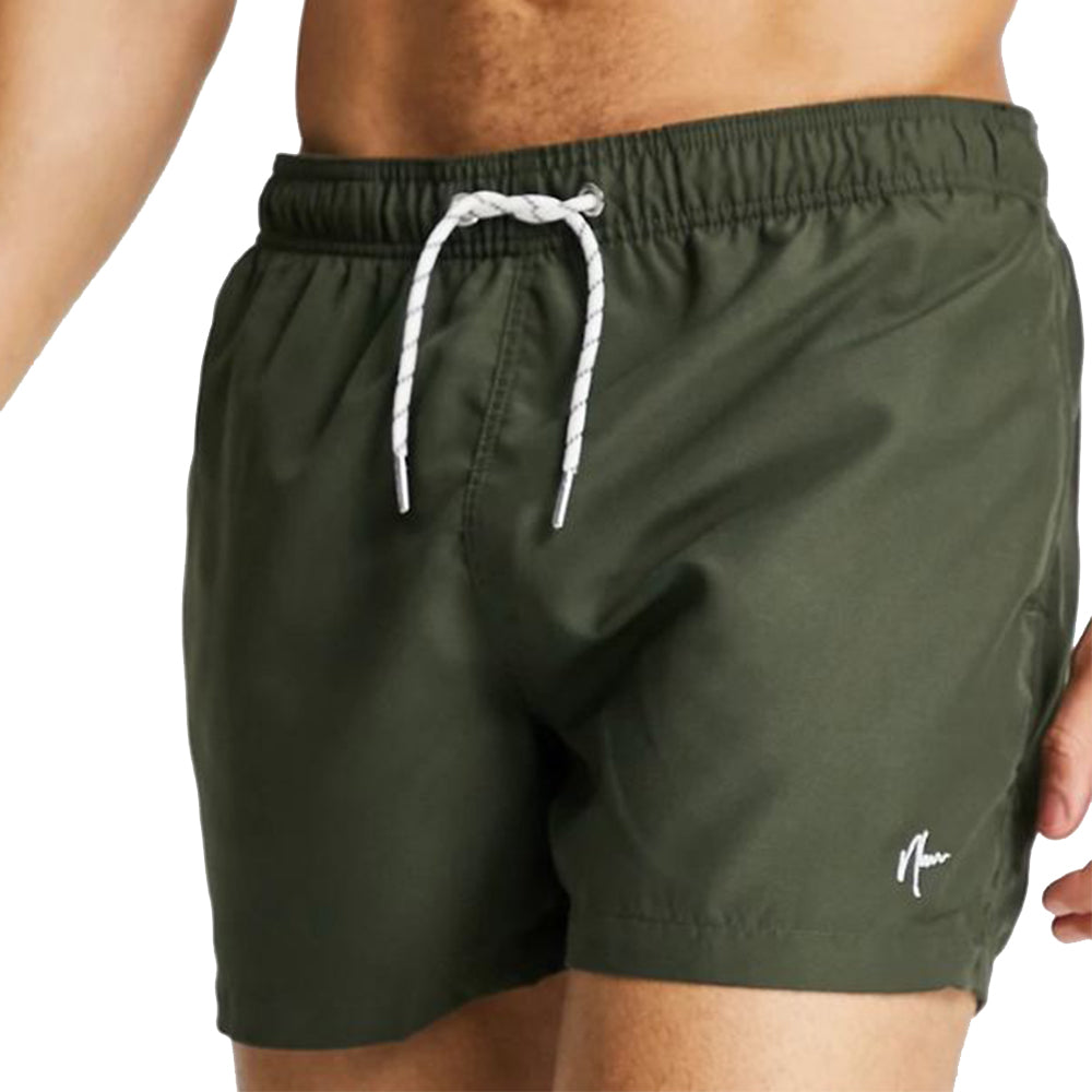 Image for Men's Plain Solid Swim Short,Olive