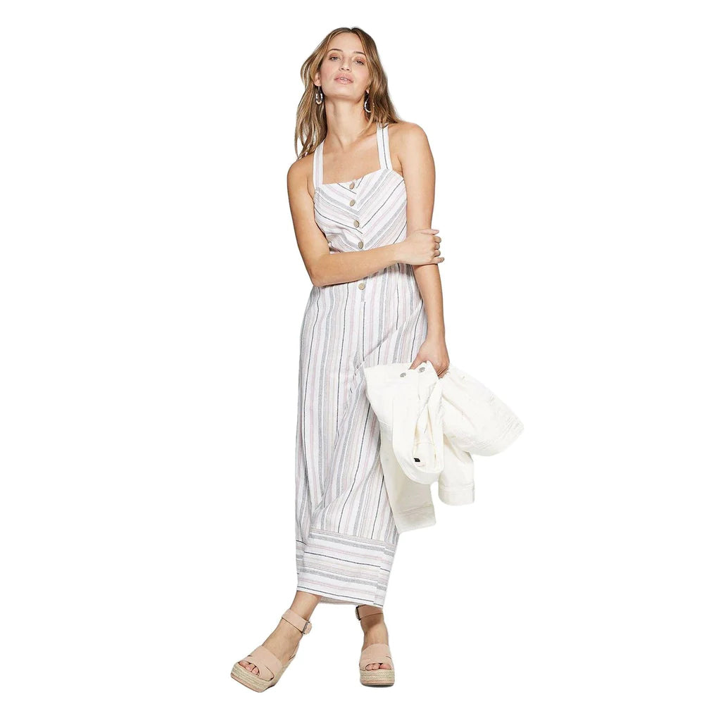 Image for Women's Striped Square Neck Wide Leg Jumpsuit,Multi