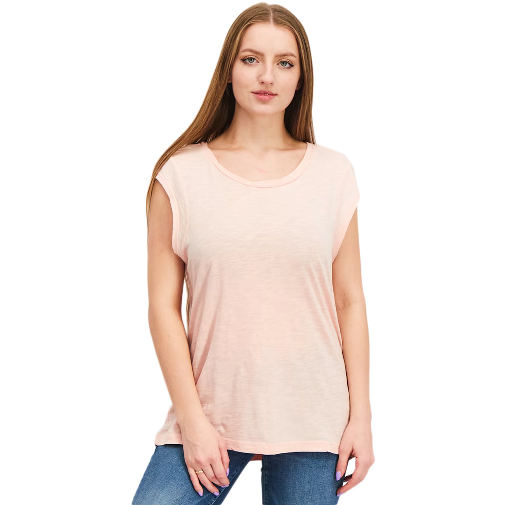 Image for Women's v-open Back T-Shirt,Light Pink